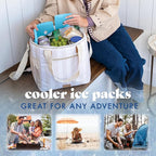 Cool Coolers By Fit & Fresh 4 Pack Slim Ice Packs, Quick Freeze Space Saving Reusable Ice Packs for Lunch Boxes or Coolers, Blue