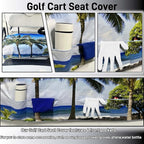 Golf Cart Seat Covers - Quick-Dry Cooling Seat Blanket with 4 Front Pockets, Elastic Armrest Openings, Fits EZGO Yamaha Club Car EPIC, 2-Person Microfiber Suede, Sweat Absorption, All-Season
