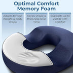 5 STARS UNITED Donut Pillow Hemorrhoid Tailbone Cushion – Large Floor Cushion for Pain Relief – Coccyx, Prostate, Sciatica, Pelvic Floor, Pressure Sores, Pregnancy, Postpartum Recovery, Blue