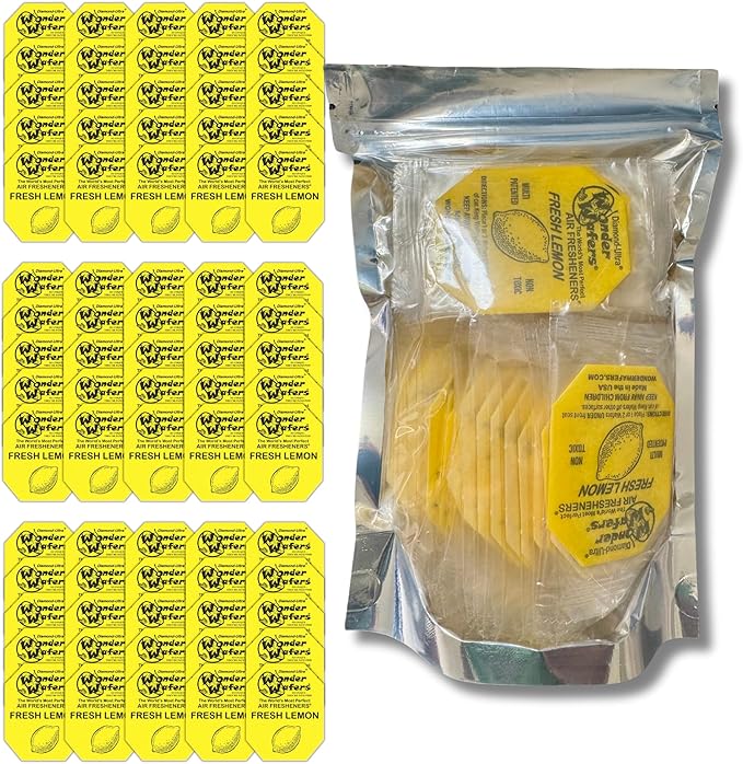 Wonder Wafers 75 count Air Fresheners Individually Wrapped, Fresh Lemon Fragrance