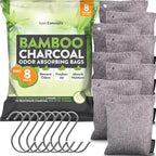 Nature Fresh Charcoal Bags Odor Absorber (Large, 12 Pack, 200g each), Reduce Odors Naturally with Bamboo Charcoal Air Purifying Bags for Car, Home, Closet, Shoe Deodorizer Eliminator Freshener Remover