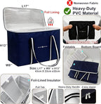 modscape Large Heavy Duty Insulated Grocery Bags–Delivery Bags with Hard Bottom Food Transport,Thermal Bags for Cold and hot Food, Collapsible Cooler for Shopping & Travel, Camping & Beach