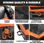 Mockins 30 Cu.Ft. All-Weather Rooftop Cargo Carrier Bag | 60"x43"x20" Soft-Shell Vinyl Roof Cargo Bag for Top of Car, SUV, Truck & Large Vehicles with Accessories | Car Top Carrier Without Roof Rack