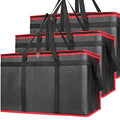 Bodaon 3-Pack Insulated Food Delivery Bag, XXXL Pizza Cooler Bags, Rideshare Delivery Bag, Warmer/Frozen, Cold/Hot Thermal Styrofoam Carrier for Car/Travel/Shopping/Catering