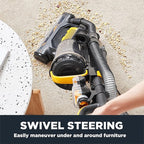 Eureka Powerful Upright Vacuum Cleaner for Home Pet Hair, Lightweight Household Upright Vacuum for Carpet and Hard Floor, MaxSwivel Pro NEU350 with Pet Tool, Yellow