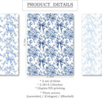 Mancheng-zi Coquette Blue Bow Flower Car Air Freshener 3Pcs, Cute Preppy Girly Floral Air Freshener Hanging for Cars Closet Drawer or Books, Blue Coquette Preppy Car Accessories Mirror Decor for Women