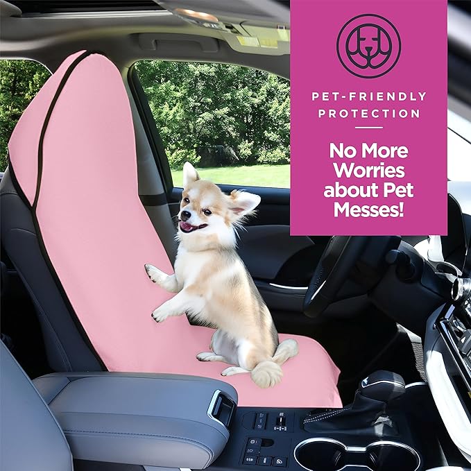 lebogner Waterproof Sweating Car Seat Cover for Post Gym Workout, Running, Swimming, Beach and Hiking, Universal Fit Anti-Slip Bucket Seat Protector for Cars, SUVs and Trucks, Machine Washable, Pink