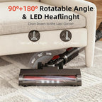 Cordless Vacuum Cleaner for Home,Cleans Under Furniture Without Bending,40Kpa 45Mins,Self-Standing,Powerful Stick Vacuum Cordless for Pet Hair,Hard Floors,Carpets,Car