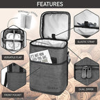Opux Insulated Wine Tote, 4 Bottle Cooler Bag - Leakproof, Padded Portable Carrier for Travel, Picnic, BYOB - Gift for Wine Lovers (Charcoal Gray)