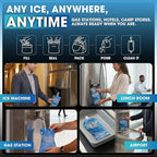 Large Leakproof Ice Bag. Reusable Ice Pack for Cooler - Long Lasting Instant Cooler Ice Packs - Drop in Cubed Ice to Make Cold, Dry Freezer Packs for Coolers - Drink Your Ice When It Melts