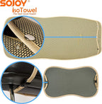 Sojoy IsoTowel Car Seat Cover, Microfiber Seat Protector with Quick-Dry Non-Slip Base,Car seat Protector for All Workouts, All-Weather Honeycomb Cloth (Tan)