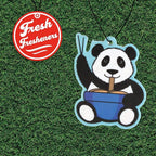 Cute Funny Panda Eating Noodles Car Air Freshener 4 Pack Scented with Premium Oils (4 Pack)