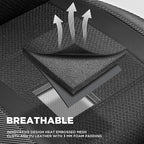 PIC AUTO Car Seat Covers, Premium Leather and Air Mesh with Carbon Fiber Automotive Sports Seat Covers, Two Front Set, Airbag Compatible Universal Fits Most Cars, SUVs, Trucks and Vans (Black & Black)