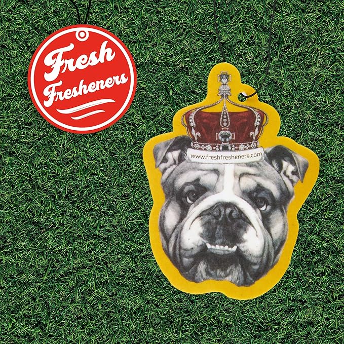 Dog Car Air Freshener 4 Pack English Bulldog Scented With Premium Oils By Fresh Fresheners