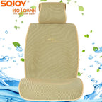 Sojoy IsoTowel Car Seat Cover, Microfiber Seat Protector with Quick-Dry Non-Slip Base,Car seat Protector for All Workouts, All-Weather Honeycomb Cloth (Tan)