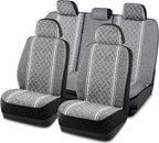 Road Comforts Baja Blanket Seat Covers Gray Diamond Bucket Seat Covers Low Back Full Set - Jacquard Fabric, Airbag Compatible, Universal Fits for Most Cars, Truck, SUV, Vans
