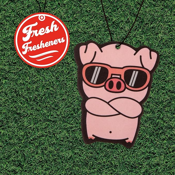 Piggy Pig Car Air Freshener 4 Pack Scented with Premium Oils (4 Pack)