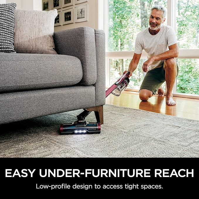 Shark Cordless Vacuum Cleaner, HEPA Filter, Lightweight, Portable, Rechargeable, Pet Hair Pickup, Removable Handheld, Crevice, Upholstery & Dusting Brush Included, 40-min runtime, Red, IZ362H