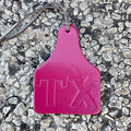 Air Flair | Leather Car Air Freshener | Cow Tag TX Brand (1) Leather Scent, Fuchsia)