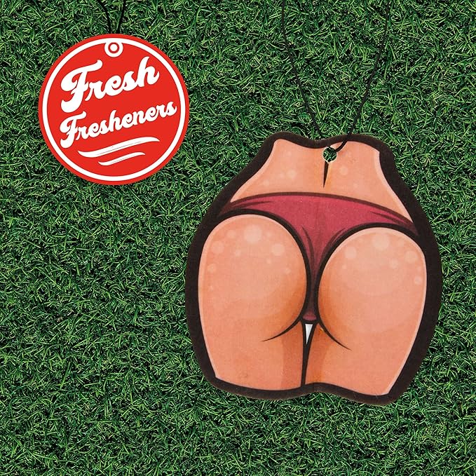 Fresh Fresheners Cute and Funny Car Air Fresheners 4 Pack Scented with Premium Oils (Beachy)