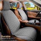 IVICY Faux Linen Front Car Seat Cover – Durable, Non-Slip Seat Protector for Cars – 1 Unit, Cool Gray