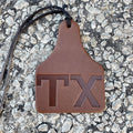 Air Flair | Leather Car Air Freshener | Cow Tag TX Brand (2) Warm Vanilla Sugar Scent, Brown)