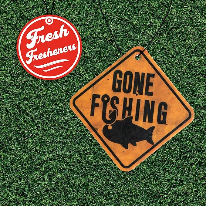 Fresh Fresheners Cute Funny Car Air Fresheners 4-Pack (Gone Fishing)