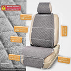 IVICY Faux Linen Front Car Seat Cover – Durable, Non-Slip Seat Protector for Cars – 1 Unit, Cool Gray