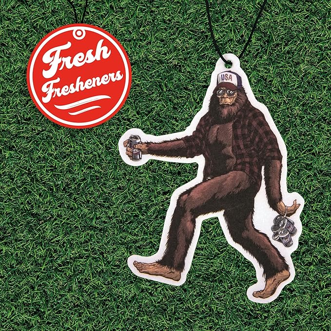 Sasquatch Car Air Freshener, Car Air Fresheners Scented With Premium Oils By Fresh Fresheners (6 Pack)