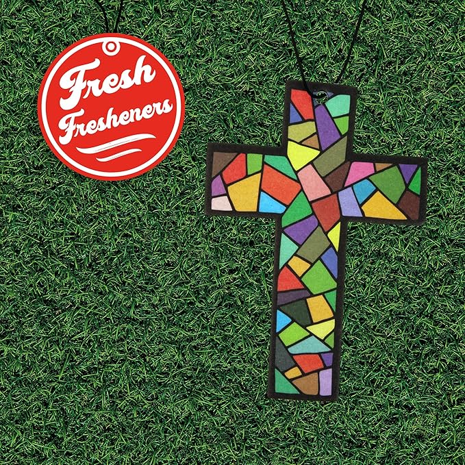 Fresh Fresheners Cute Funny and Aesthetic Car Air Fresheners 4-pack Scented With Premium Oils (Cross)