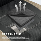 PIC AUTO Car Seat Covers, Premium Leather and Air Mesh Automotive Sports Seat Covers Full Set, Front and Rear Bench, Airbag Compatible Universal Fits Most Cars, SUVs, Trucks and Vans (Black & Beige)
