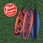 Outdoor Adventure Car Air Freshener 4 Pack Scented With Premium Oils By Fresh Fresheners (Surfboard)