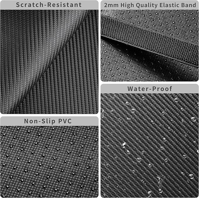 Car Armrest Covers, Vehicle Center Console Cover, Middle Storage Pads, Dog & Cat Paws Protetor, Carbon Fiber PU Leather, Waterproof, Anti-Slip, Auto Interior Accessories, Black, Size M