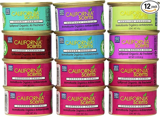 California Scents Can-12ct Mc Spillproof Organic Air Fresheners (Pack of 12)