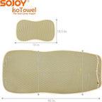 Sojoy IsoTowel Car Seat Cover, Microfiber Seat Protector with Quick-Dry Non-Slip Base,Car seat Protector for All Workouts, All-Weather Honeycomb Cloth (Tan)