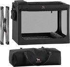 Noah & Paw Collapsible Dog Crate 30 Inches, Large Dog Crate for Large Medium Breeds, Travel Kennel for Car, Including Pet Mat for Pet Cage, 2 Storage Pockets, Handbag, 10mm Locking Zipper 30*21*21