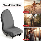 lebogner Car Seat Towel Cover for Post Gym Workout, Running and Swimming, 2 Pack Universal Fit Anti-Slip Waterproof Sweating Bucket Seat Protector for Cars, SUVs and Trucks, Grey