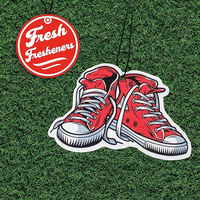 Cute and Funny Car Air Fresheners 4 Pack Scented With Premium Oils By Fresh Fresheners (Sneakers)