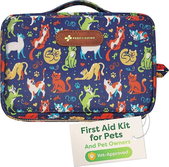 KeepGoing Pet First Aid Kit for Dogs & Cats – Emergency Kit for Travel, Car & Camping – Pet Essentials & Supplies – Dog & Cat Travel Accessories