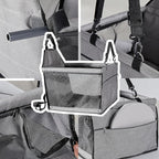 Dog Car Seat for Medium Sized Dog, Booster Car Seat with Clip-On Safety Leash, Fits Both Front and Rear Seats, Pet Seat for Medium Pets Under 25 Lbs, Grey M